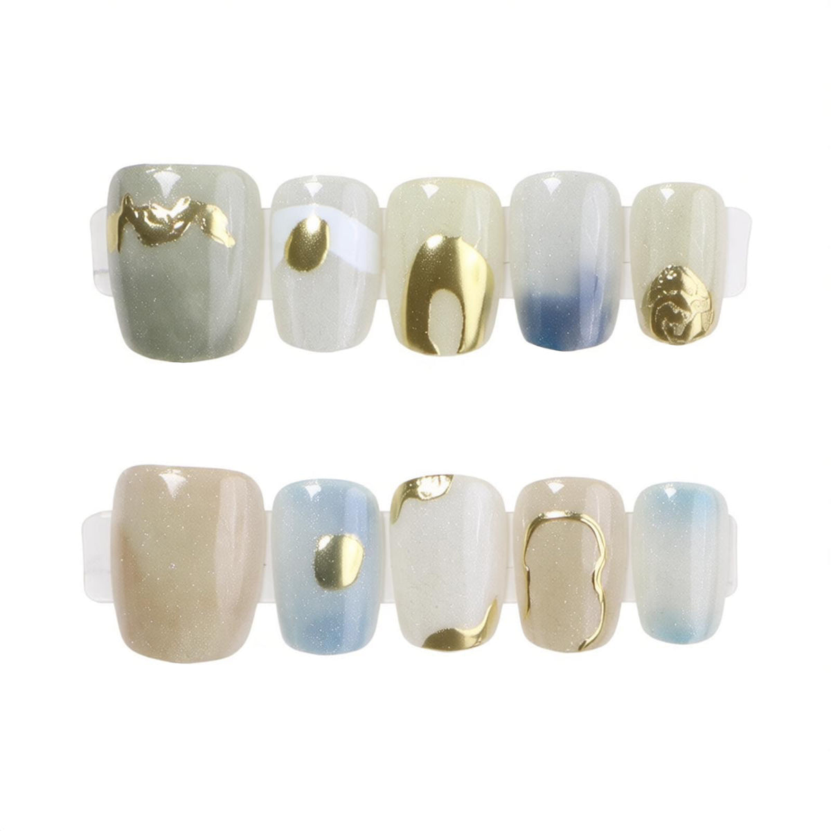 Artistic Marble Effect Press-On Nail Set Brehn