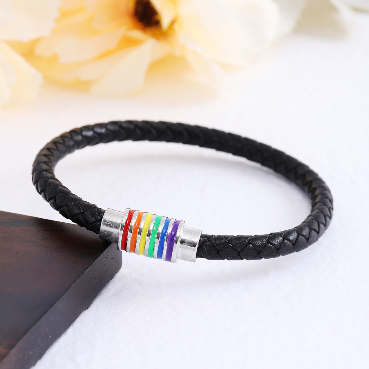 Leder Geflochtener Armband mit Bunter Akzent Brehn