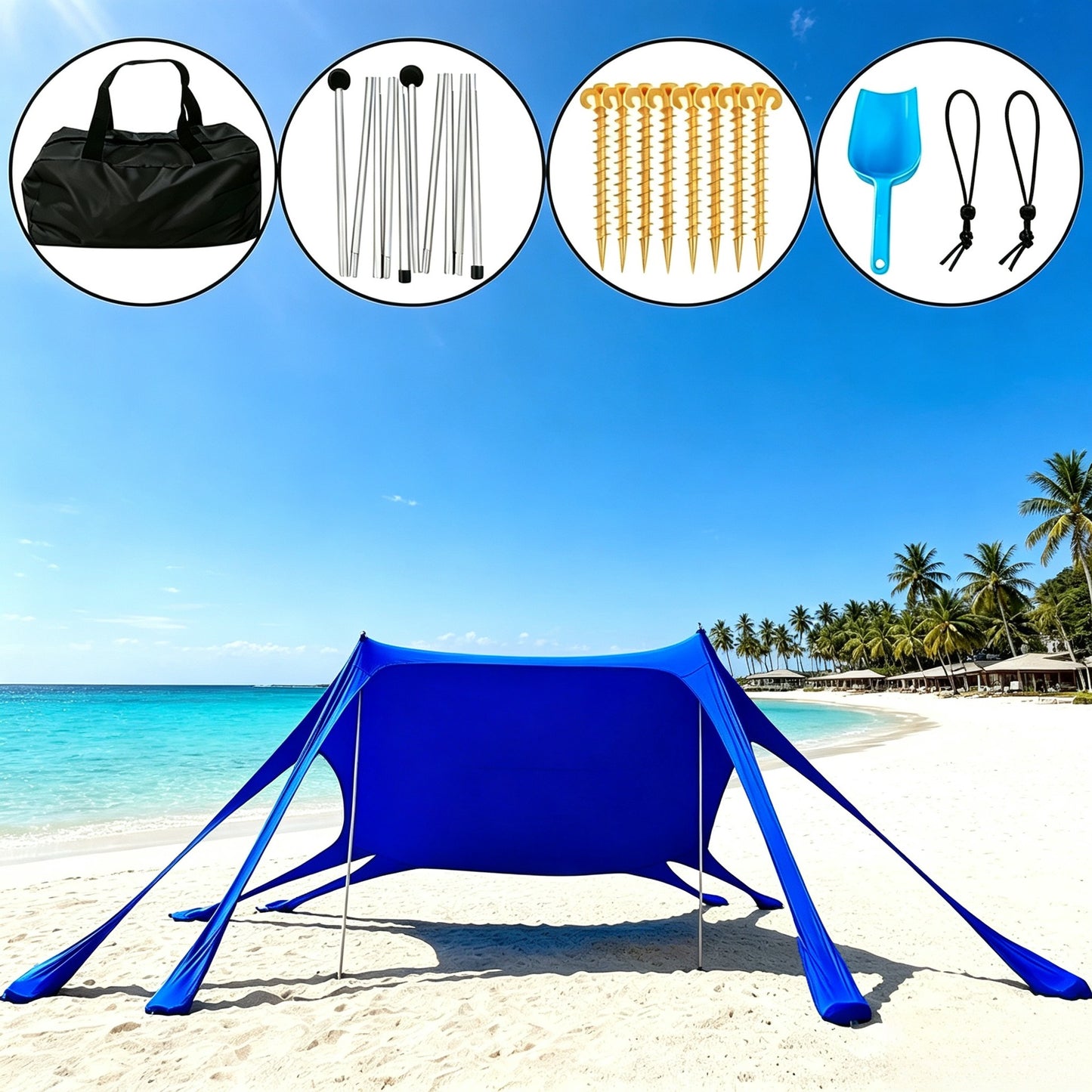 Tragbare Strand-Schatten-Kuppel Brehn