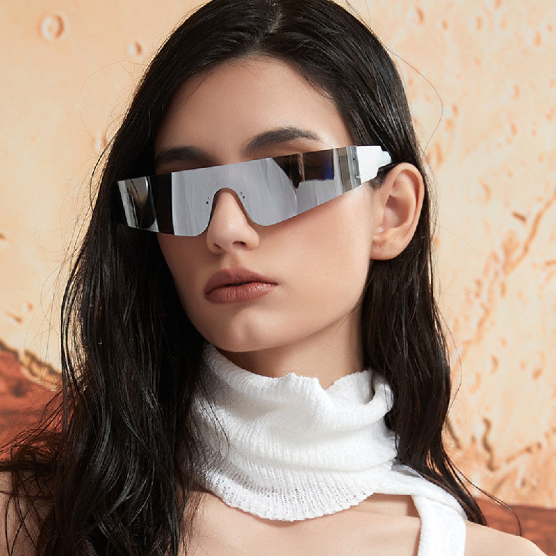 Damen futuristische Sport-Sonnenbrille mit optimalem UV-Schutz Brehn