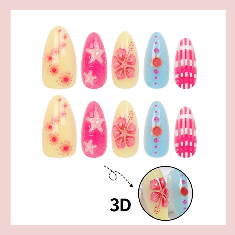 Kunstnagelset mit kreativen Blumen- und Sternenmotiven Brehn