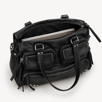 Multitaschen-Leder-Satteltasche