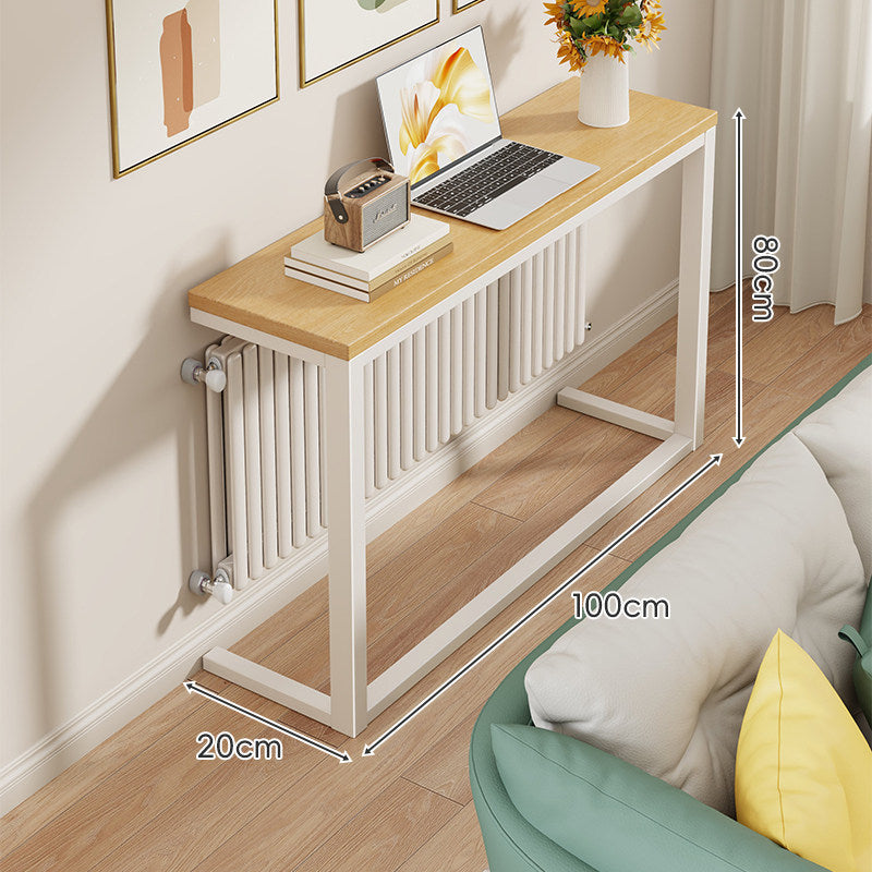 Schlanke Metallkonsole mit Holzoberfläche für Sofa-Rücken und Flur