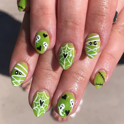 Verspieltes Halloween-Themen Druck-Nagelkunst-Set Brehn