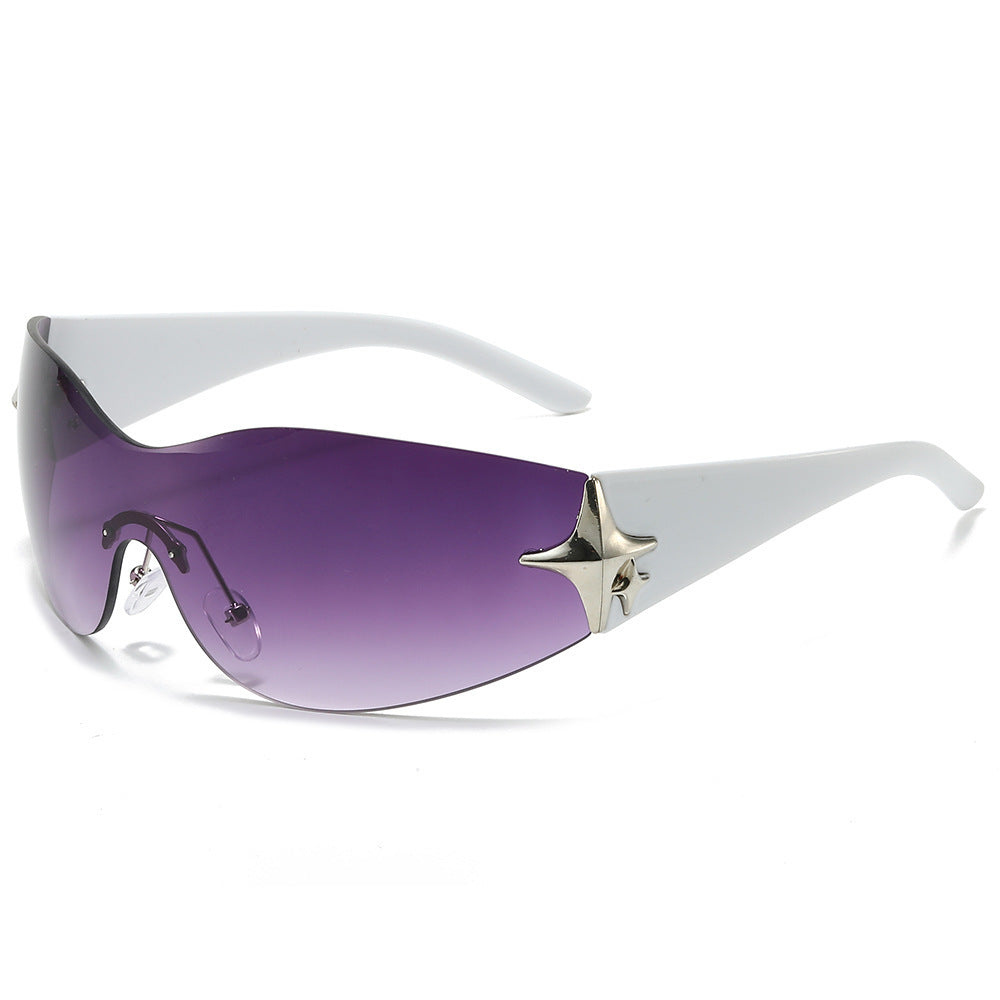 Futuristische Schildbrille mit metallischen Akzenten Brehn
