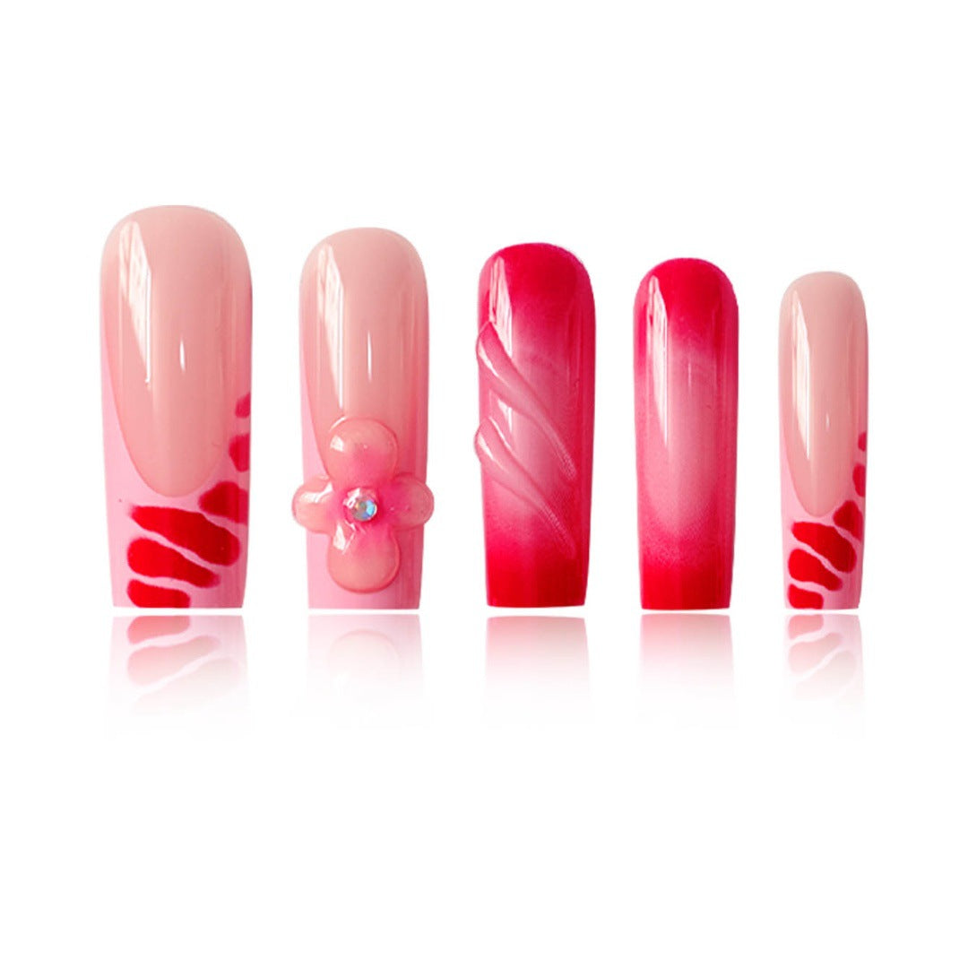 Glamorous Floral Press-On Nails Set Brehn