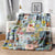 Blumen Patchwork Bestickte Wurfdecke
