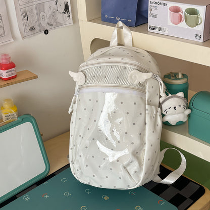 Transparenter Punktmuster-Rucksack Brehn