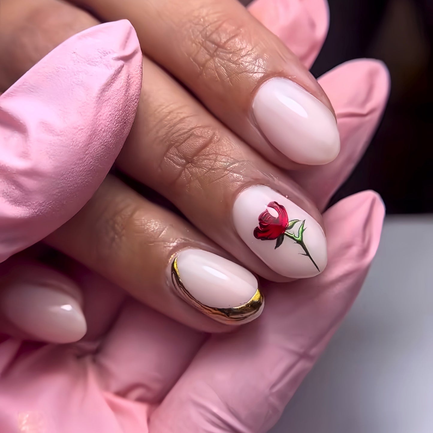 Florale Rosen Nagelkunst Brehn