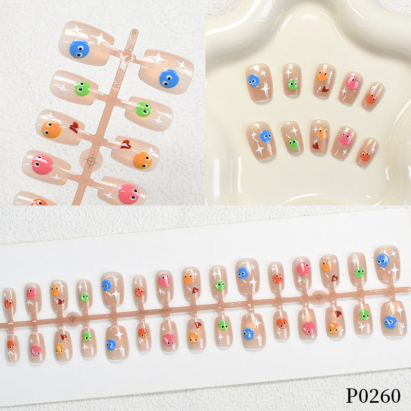 Verspieltes Cartoon-Fisch-Design Press-On Nagelset Brehn