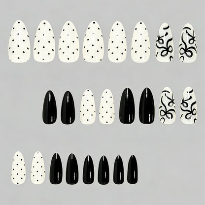 Künstlerisches Press-On-Nagelset mit Schleifen-Designs Brehn