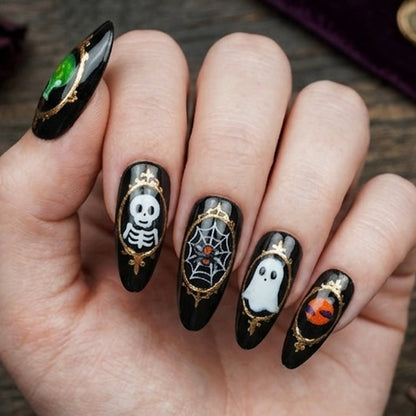 Halloween-Themen Press-On Nagelkunst Set