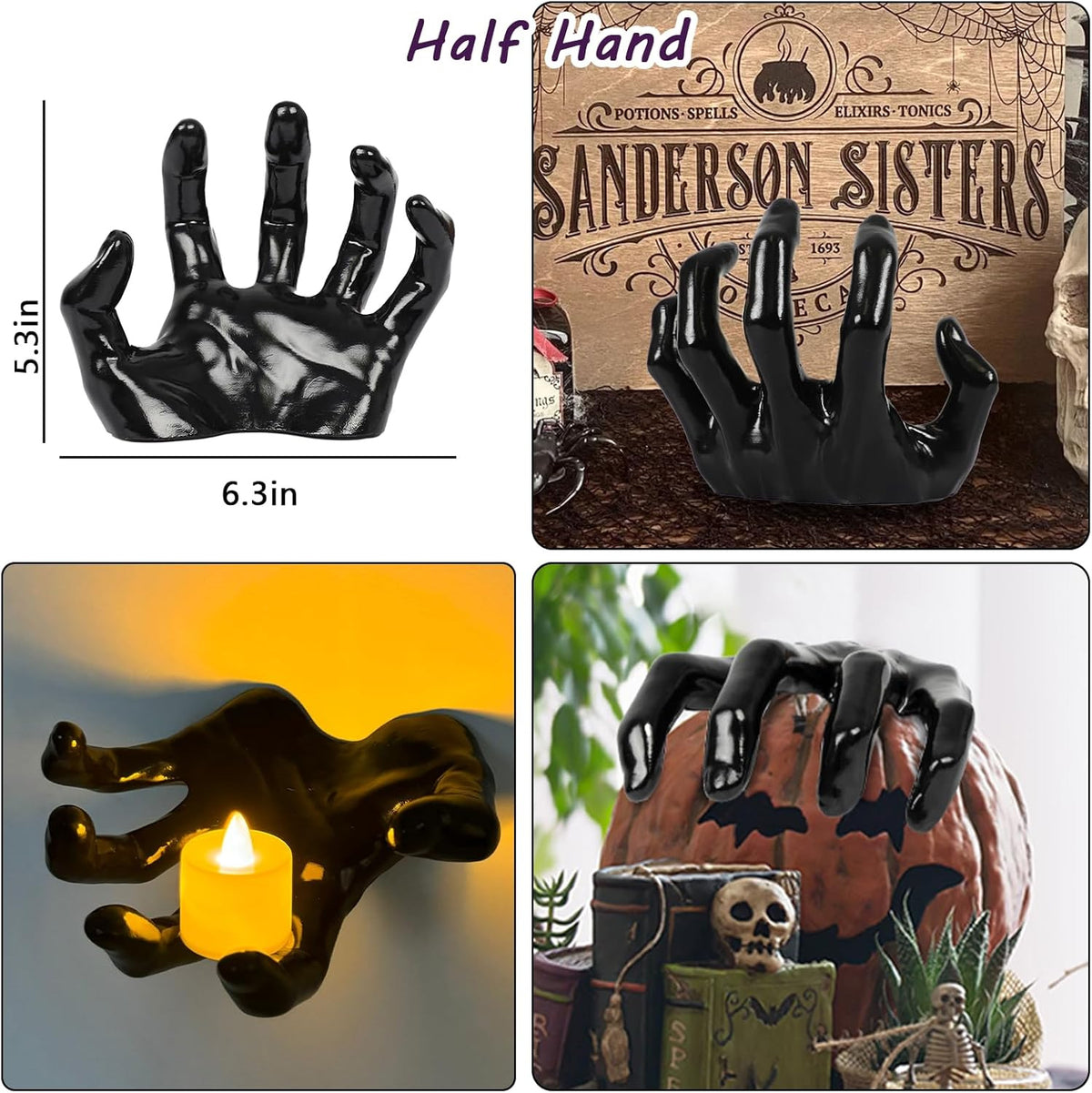 Wandkerzenhalter in realistisch geformter Hand aus Resin
