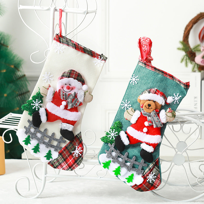 Festlicher Weihnachtsstrumpf mit niedlichem Weihnachtsmann-Motiv Brehn