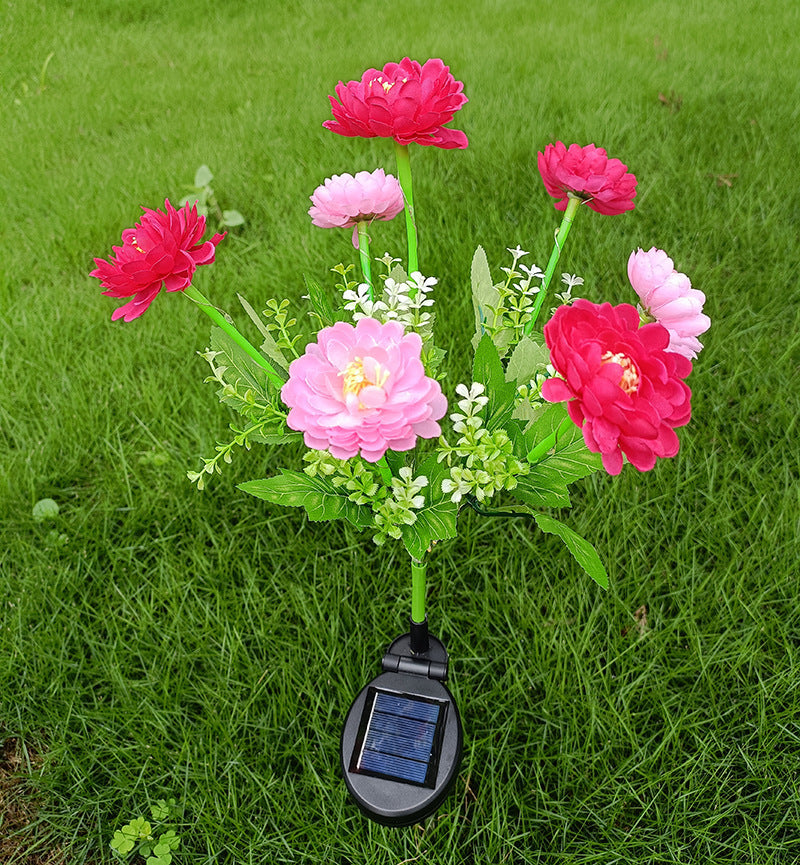 Solar Gartenstecker Künstliche Blume LED Wegdekoration Brehn
