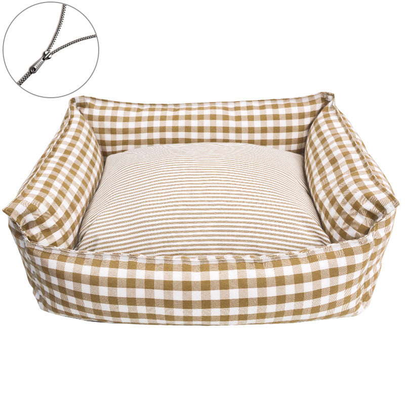 Stylisches Karomuster-Hundebett