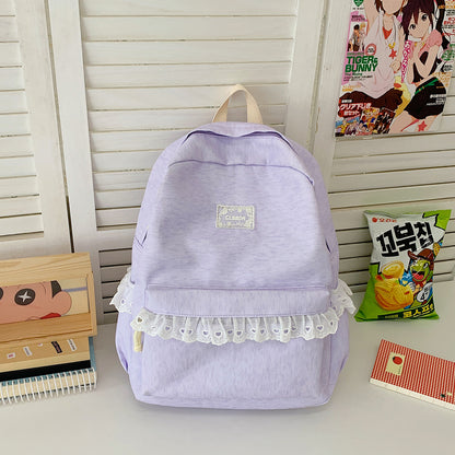 Elegante Rüschen Spitze Schulrucksack
