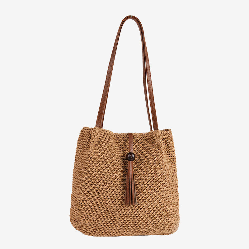 Damen Handgefertigte Shopper Tasche mit dekorativem Quastendetail Brehn