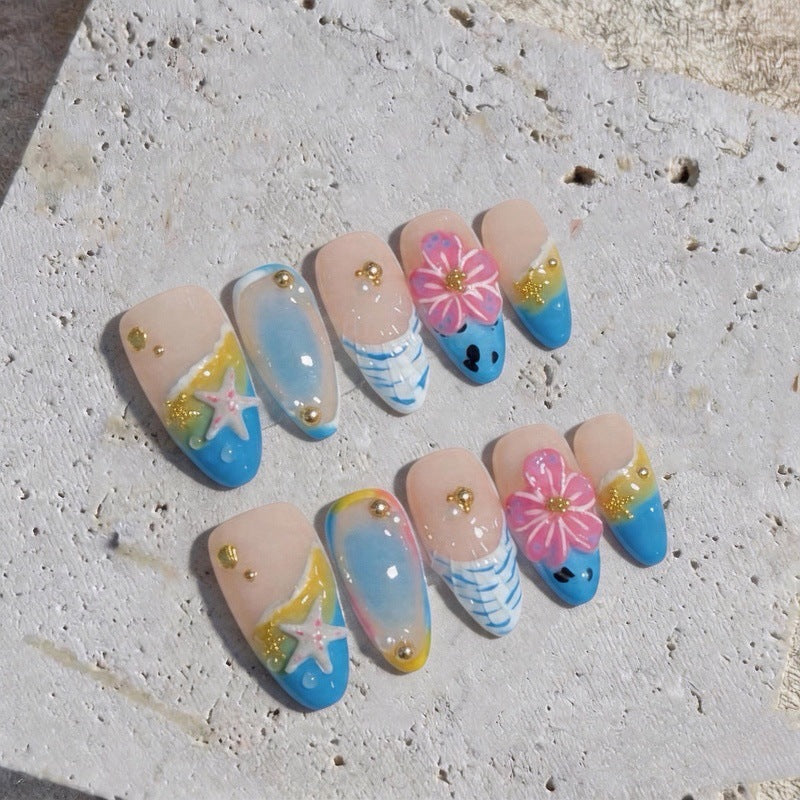 Küstenparadies-Thema Press-on-Nagelset