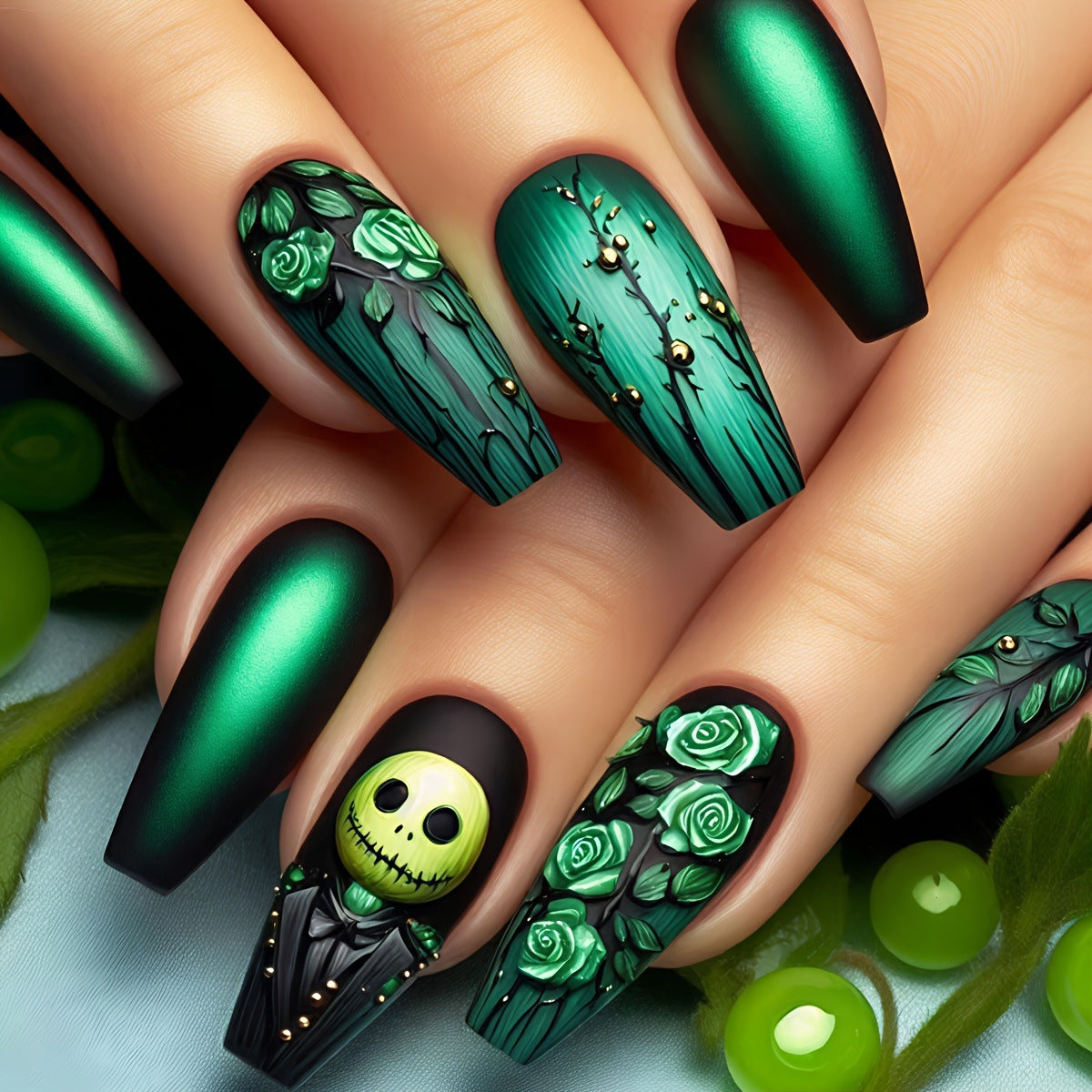 Kreatives Nagelkunst-Set mit Grünem Design Brehn