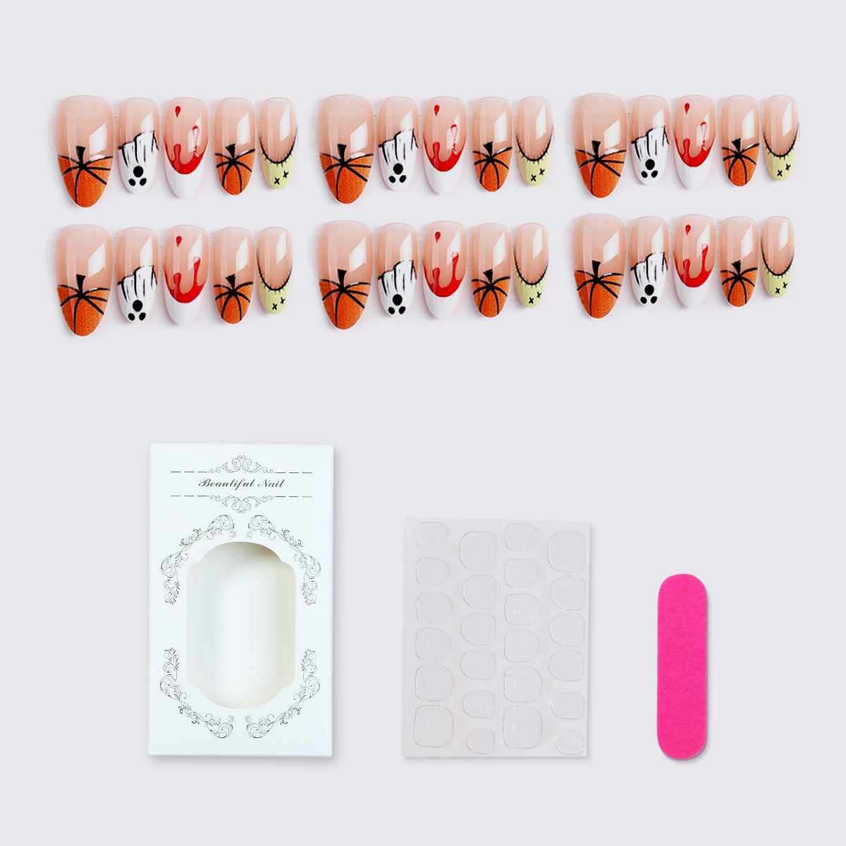Kreatives Kunstnagelset mit Basketball-Design Brehn