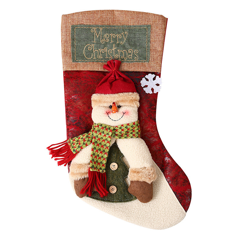 Festlicher Weihnachtsstrumpf mit liebevollen Santa-Motiven Brehn