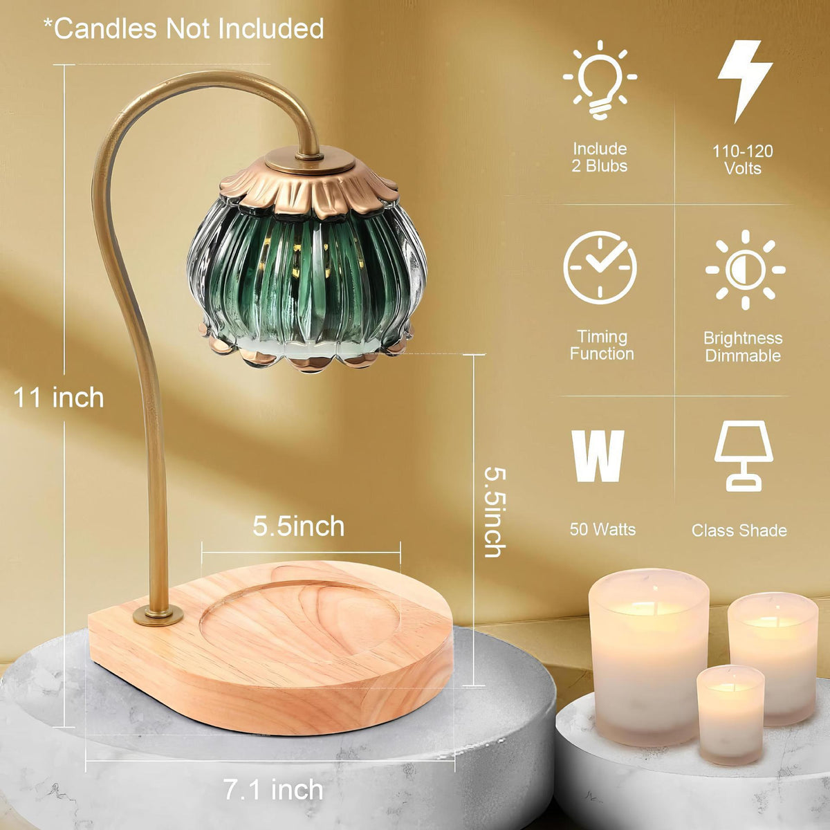Vintage-inspirierte Glas-Tischlampe