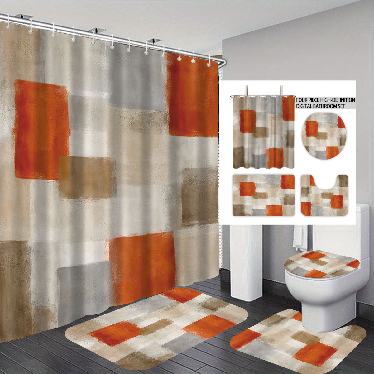 Abstract Design Vier-teilige digitale Badezimmer Set Brehn