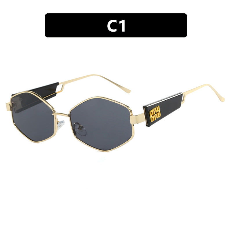 Damen geometrische Sonnenbrille mit modischem Design und UV-Schutz Brehn