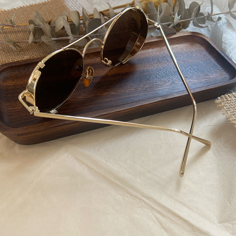 Modische Runde Sonnenbrille mit Feinem Metallrahmen Brehn