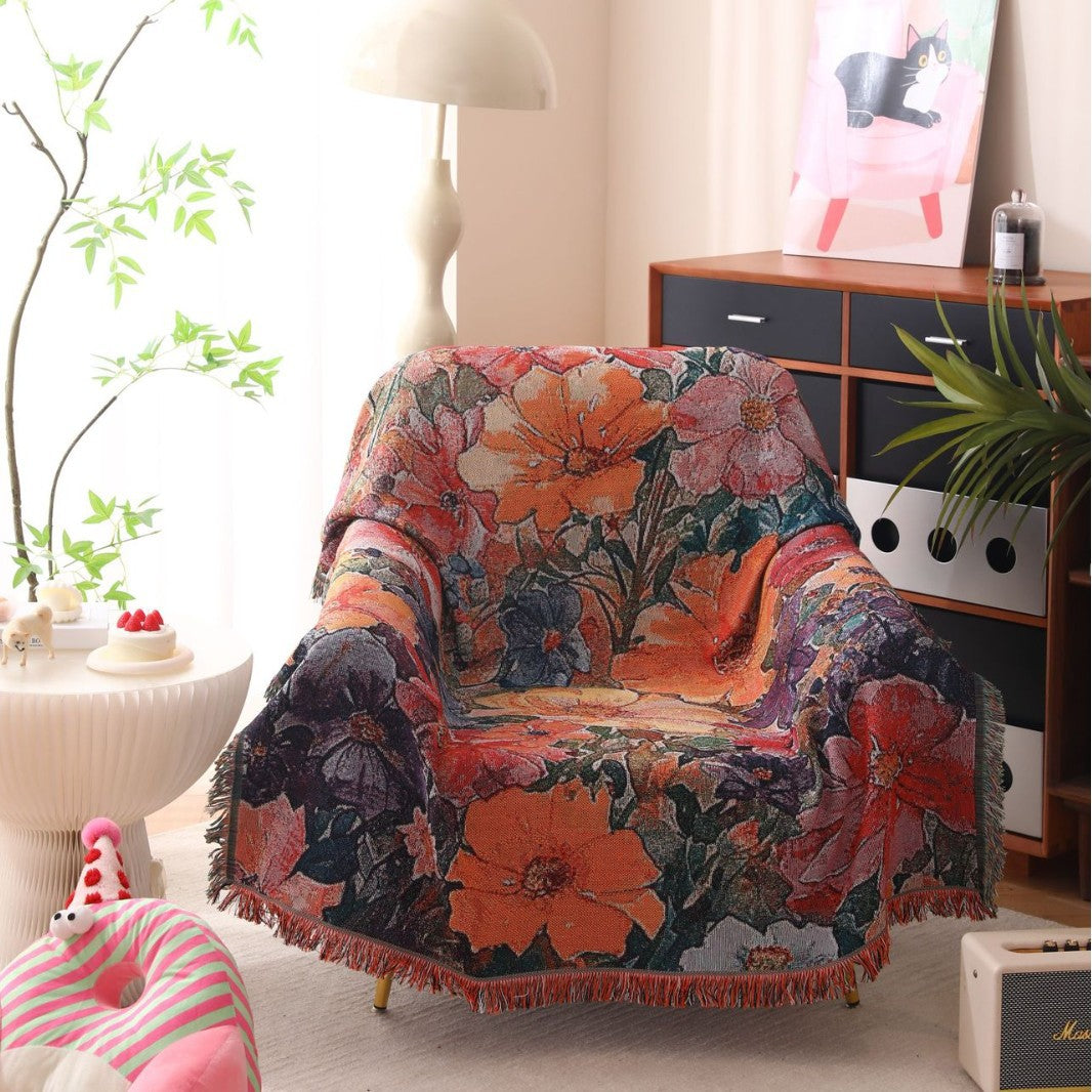 Florale Woven Werfen Decke