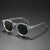 Damen Rund-Sonnenbrille mit transparentem Rahmen und reflektierenden Gläsern Brehn