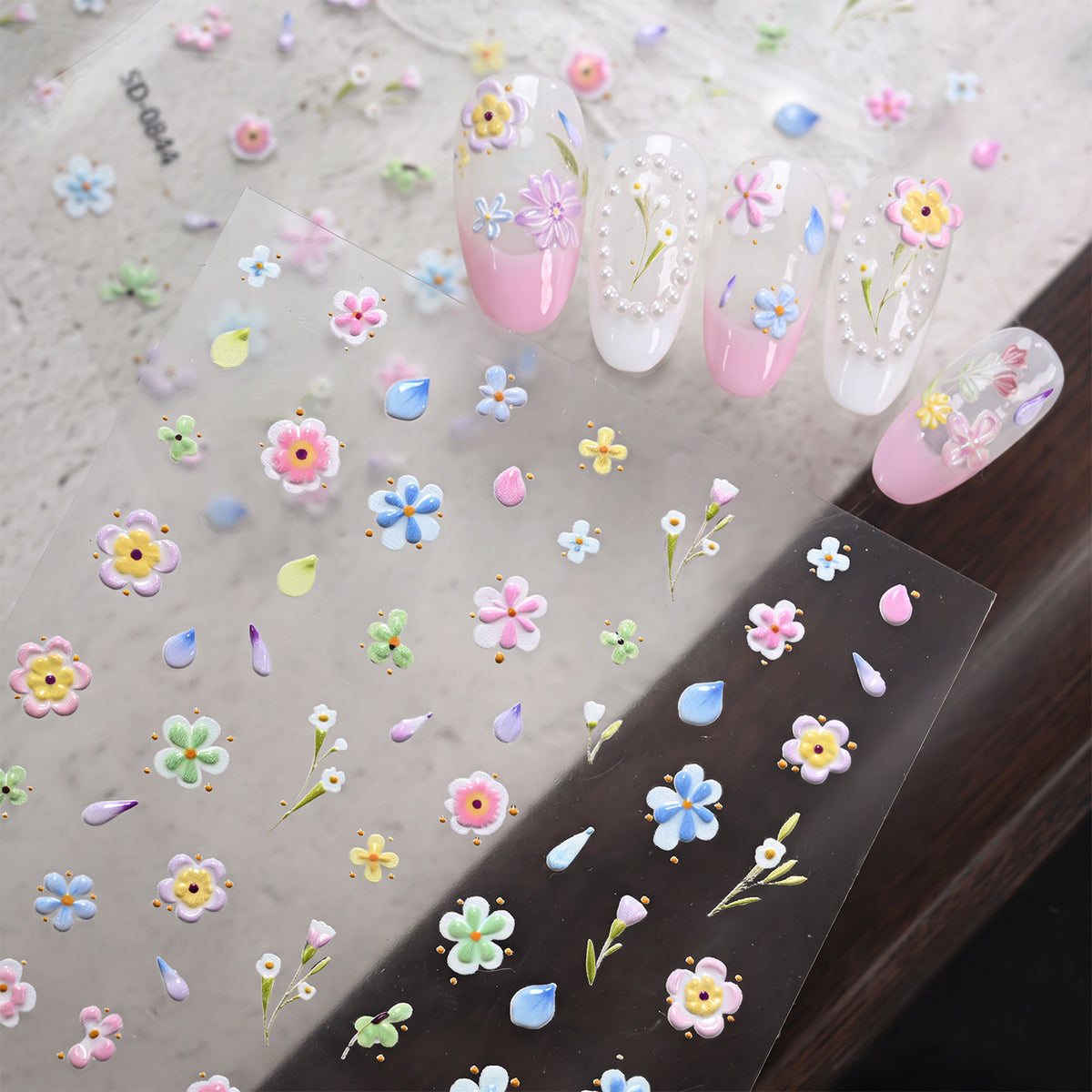 Blumen Nagelkunst Aufkleber