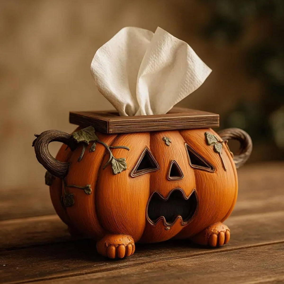 Keramik-Serviettenspender im Halloween-Kürbisdesign dekorative Taschentuchbox