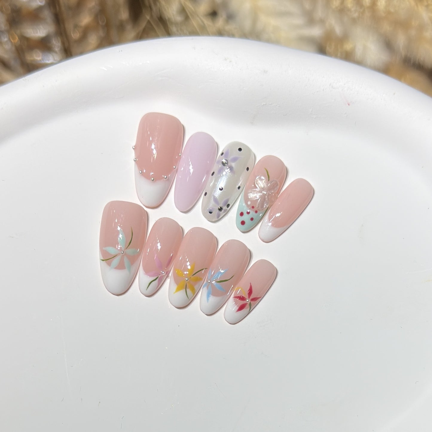 Floral Art Press-On Nail Set Brehn