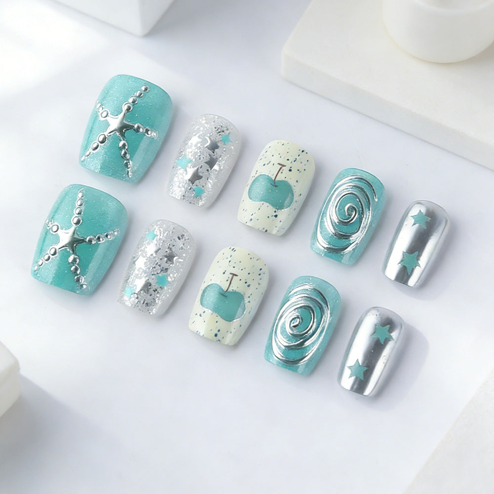 Ozean-inspiriertes Press-On Nagel Set Brehn