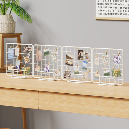 Desktop-Draht-Foto-Rasterdisplay mit Ständer und Mini-Clips