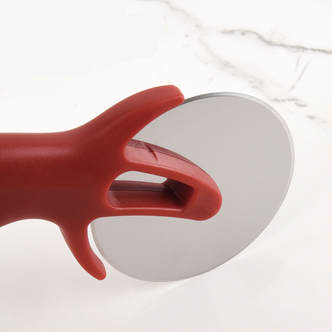 Ergonomischer Pizzaroller mit Rutschfestem Softgriff, Rostfreiem Klingenrad und Schutzblende Brehn