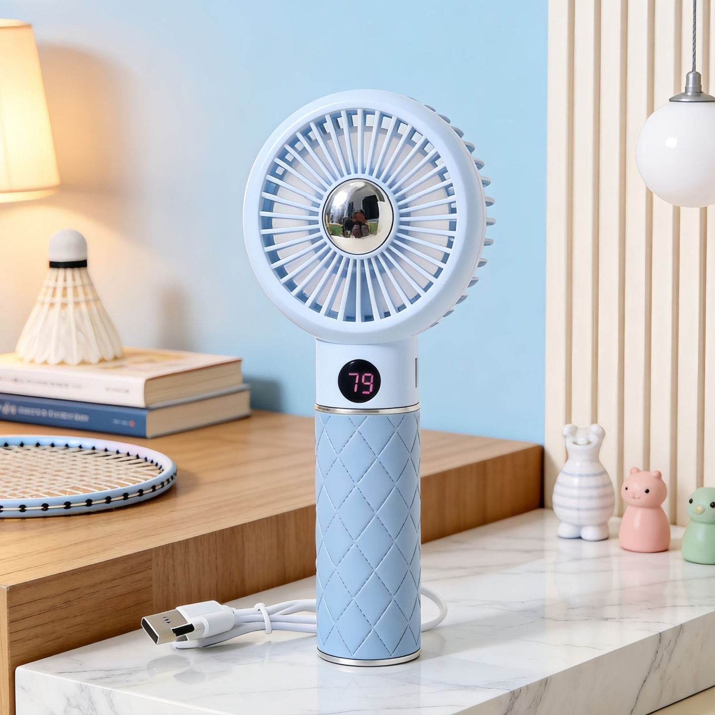 Damen Tragbarer Handventilator mit Temperaturanzeige Brehn