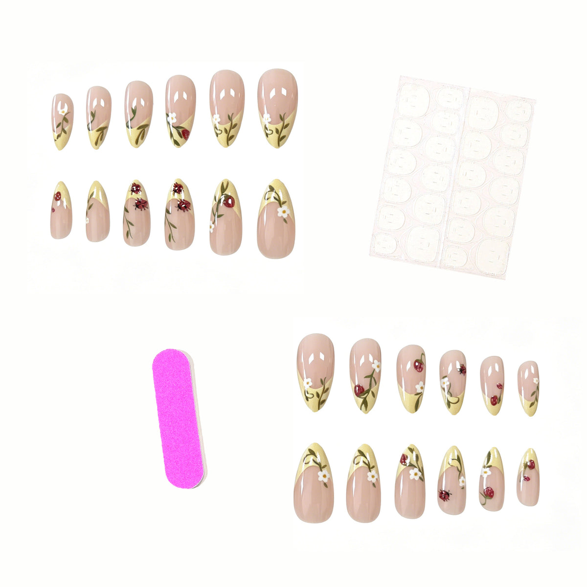 Blumenmuster Acryl-Nagelerweiterungen Brehn