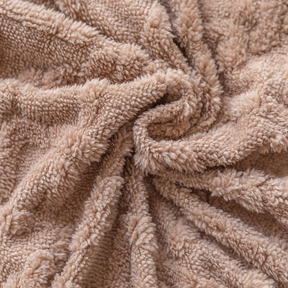 Wendbare Sherpa-gefütterte strukturierte Strickdecke