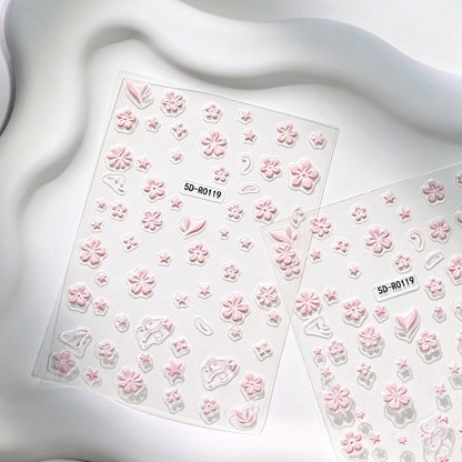 Dekorative 3D Blüten- und Schmetterling-Nagelkunst Charms