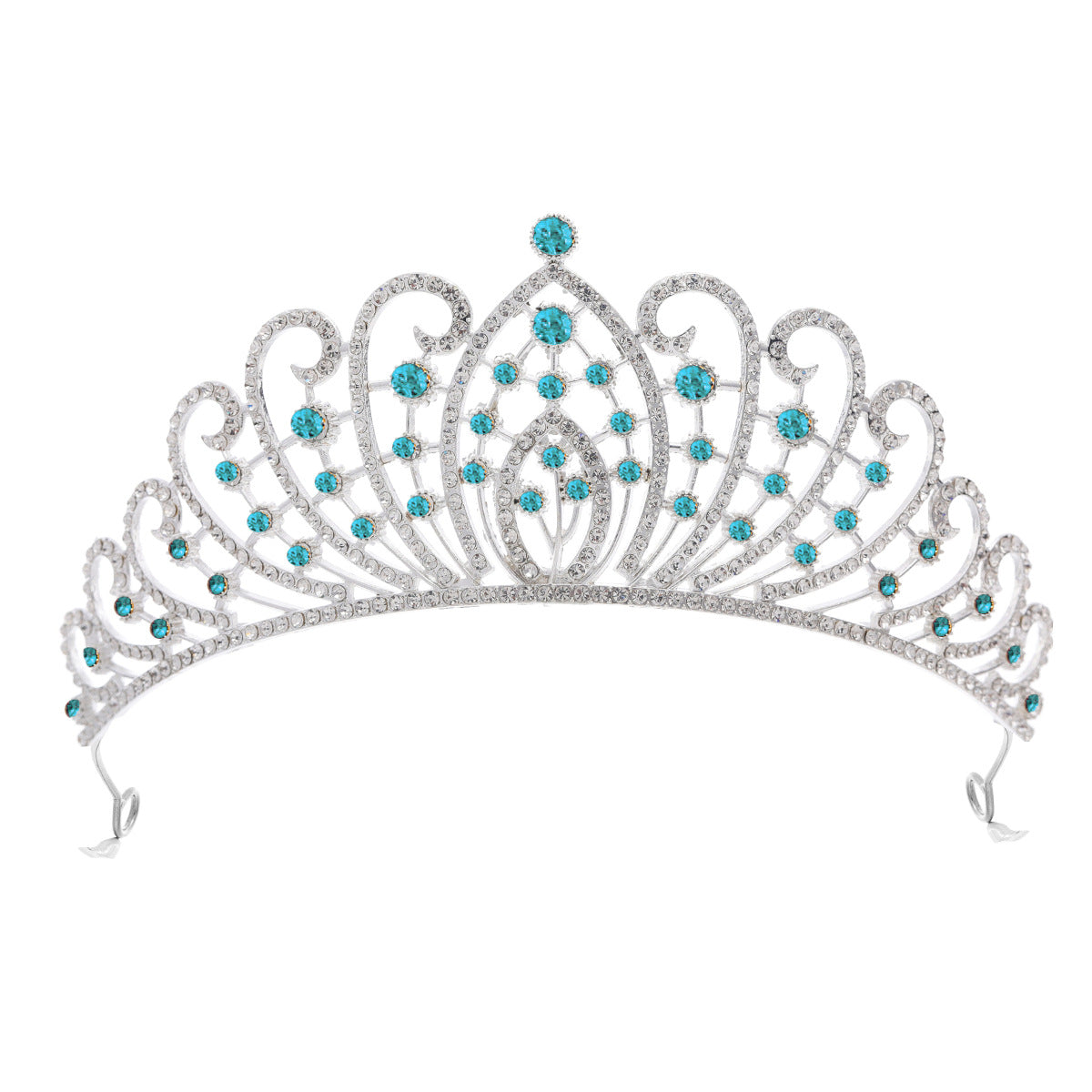 Damen Elegante Strass-Tiara mit floralen Details Brehn