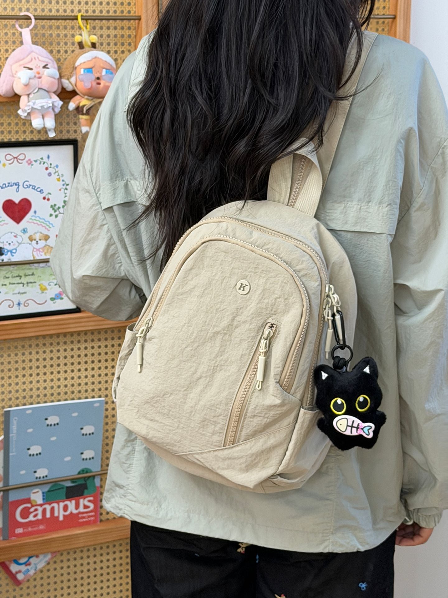 Strukturierte Canvas Sling-Rucksack
