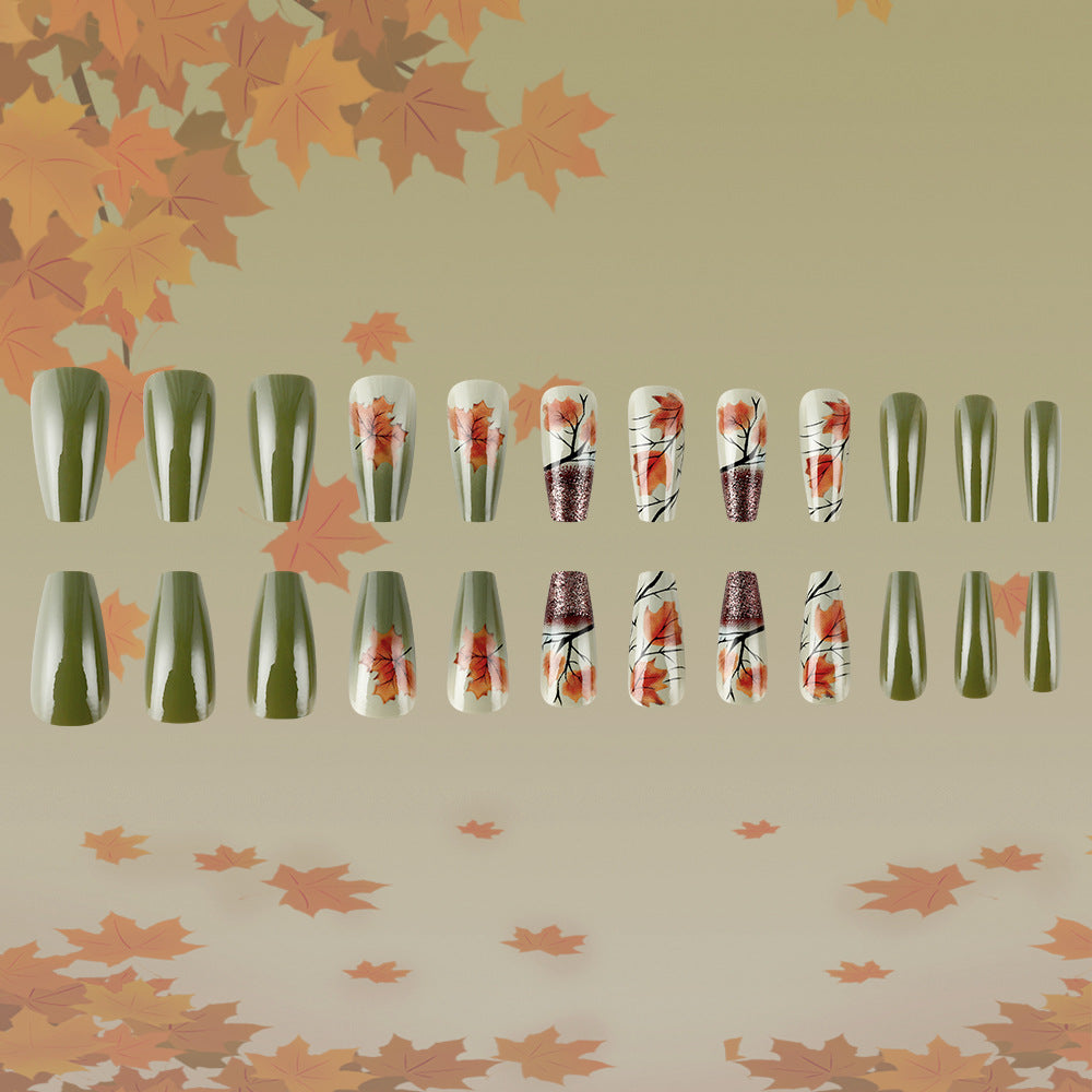 Herbstblatt-Themen Press-On Nagelkunst Brehn
