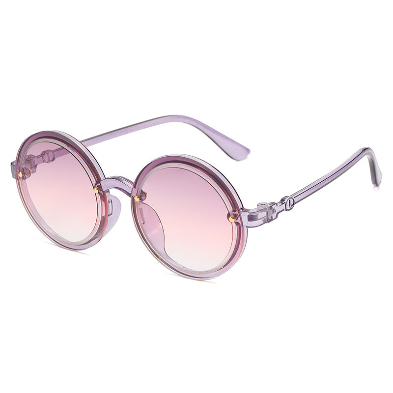 Damen Runde Sonnenbrille mit transparentem Rahmen Brehn