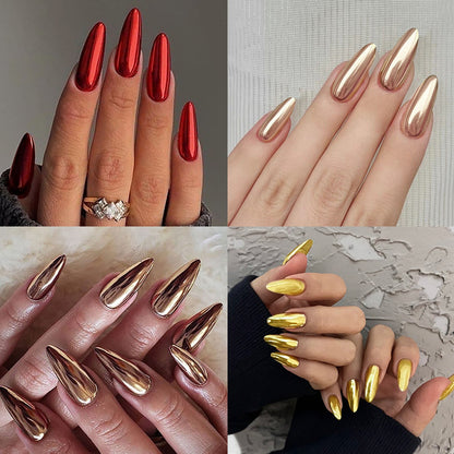 Elegantes Spiegel-Finish Press-On Nail Set Brehn