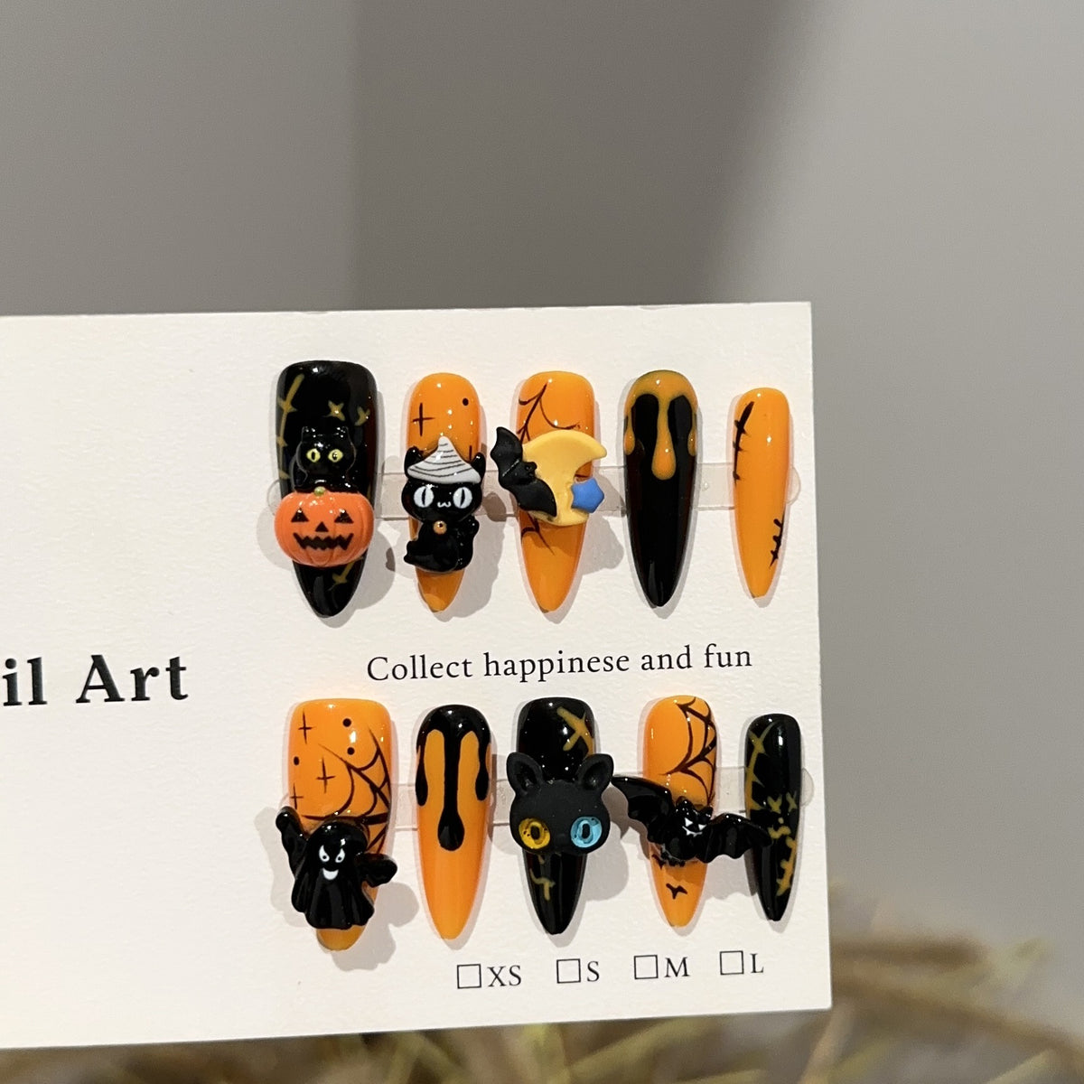 Halloween-Themen 3D Press-On Nagelkunst Set