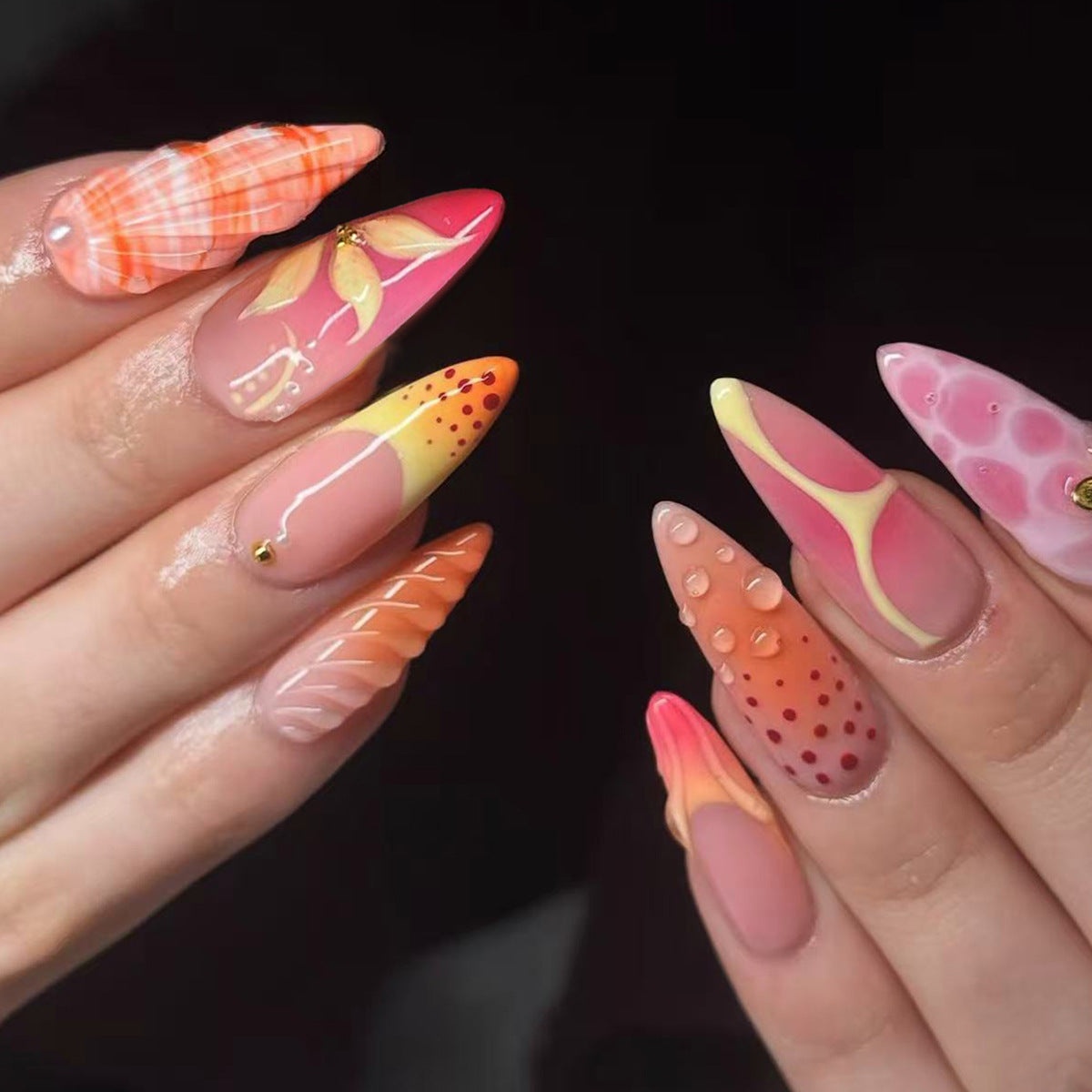 Exquisite Kunstnägel mit Floralen Akzenten Brehn