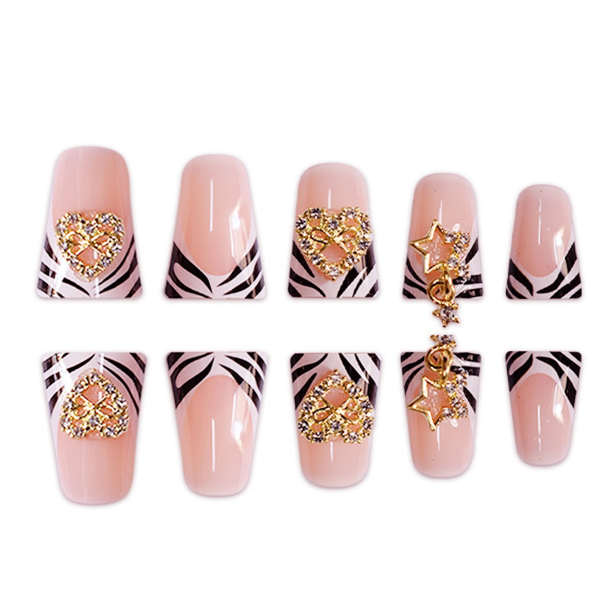 Glamouröses Tierdruck Press-On Nagelset Brehn